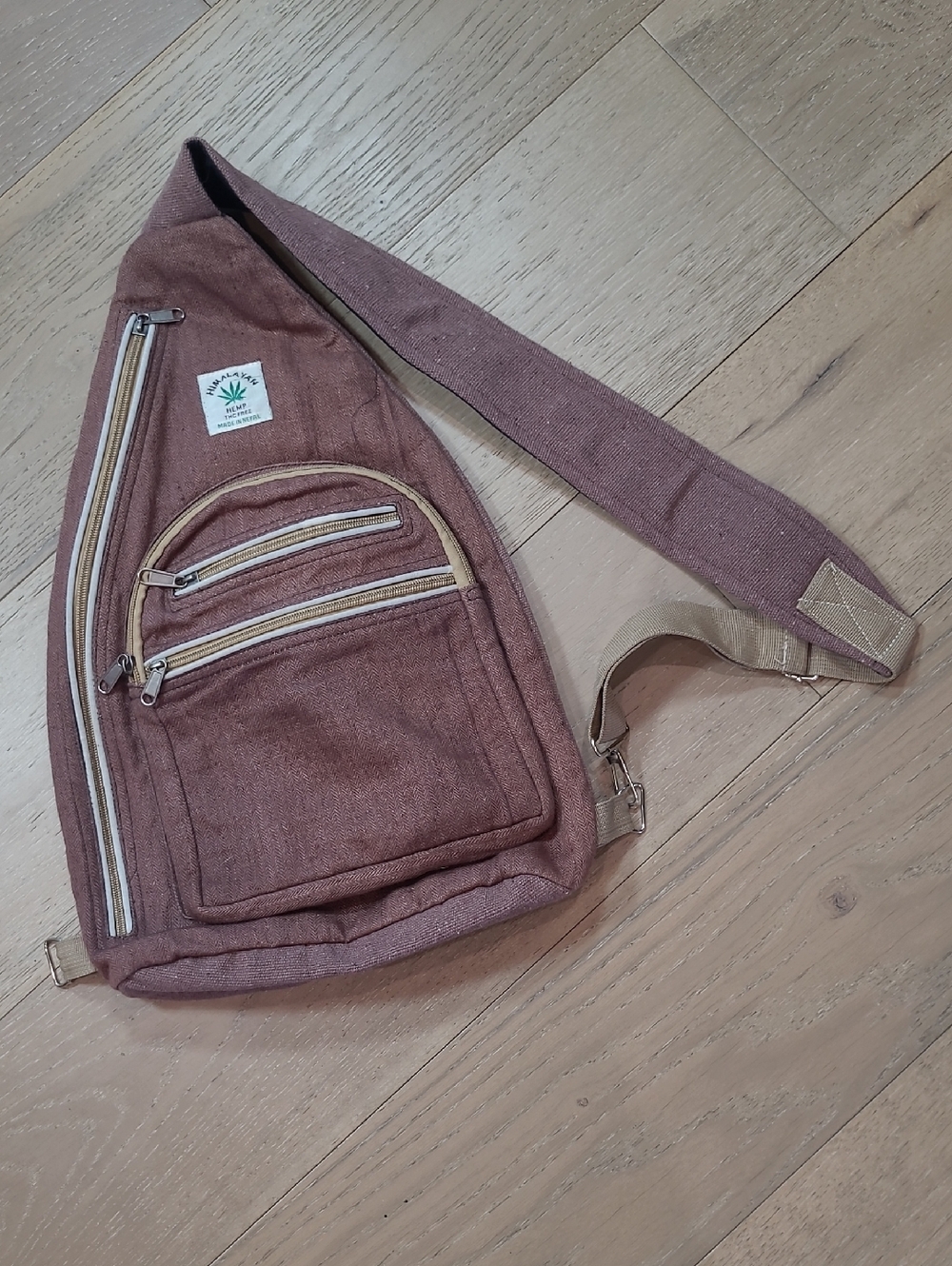EUC Himalayan Hemp THC Free Crossbody Bag Brown Travel Bag Unisex Men/Women